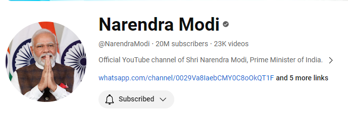 पीएम मोदी ने अपने नाम किया और रिकॉर्ड, यूट्यूब पर जुड़े 2 करोड़ सब्सक्राइबर